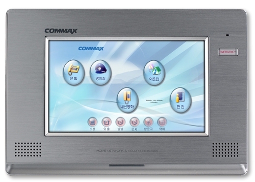 COMMAX CAV-707AM2 (Серебро) Монитор цветного видеодомофона, 7.0", TFT LCD, PAL или NTSC, управление на экране (Toch Screen) без трубки (Hands Free), подключение инд. вызывного блока, энергонезависимая память на 128 кадров, охранные функции: вторжения, у