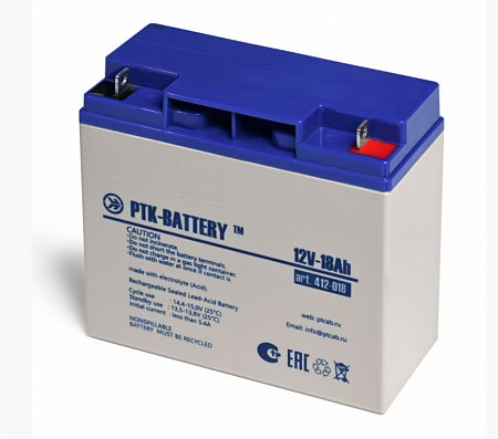 ПожТехКабель PTK-Battery 12 - 18 Аккумулятор 12В, 18А/ч (412-018)