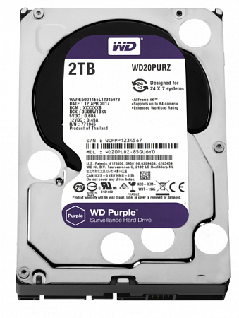 WD140PURZ, Жесткий диск HDD SATA-III WD Purple, 14ТБ, 7200RPM 512MB