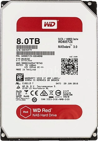 WD80EFZX, Жесткий диск HDD SATA III NAS Red (5400rpm) 128Mb 3.5&quot;